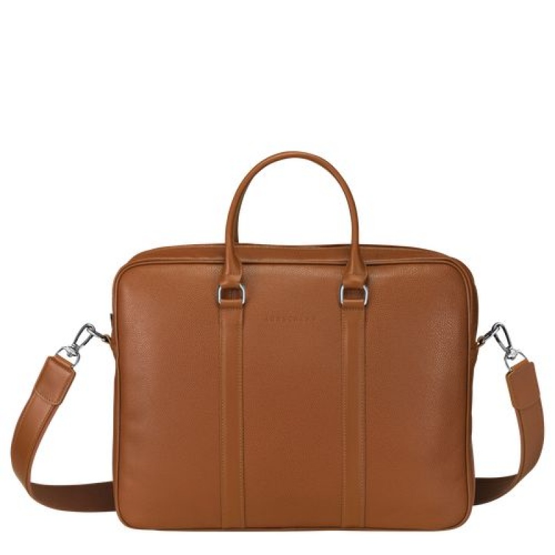 Longchamp Le Foulonne Briefcase S Caramel | RHJCWAS-60