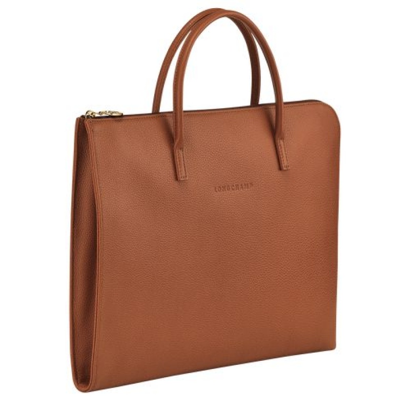 Longchamp Le Foulonne Briefcase S Caramel | VGACROD-07