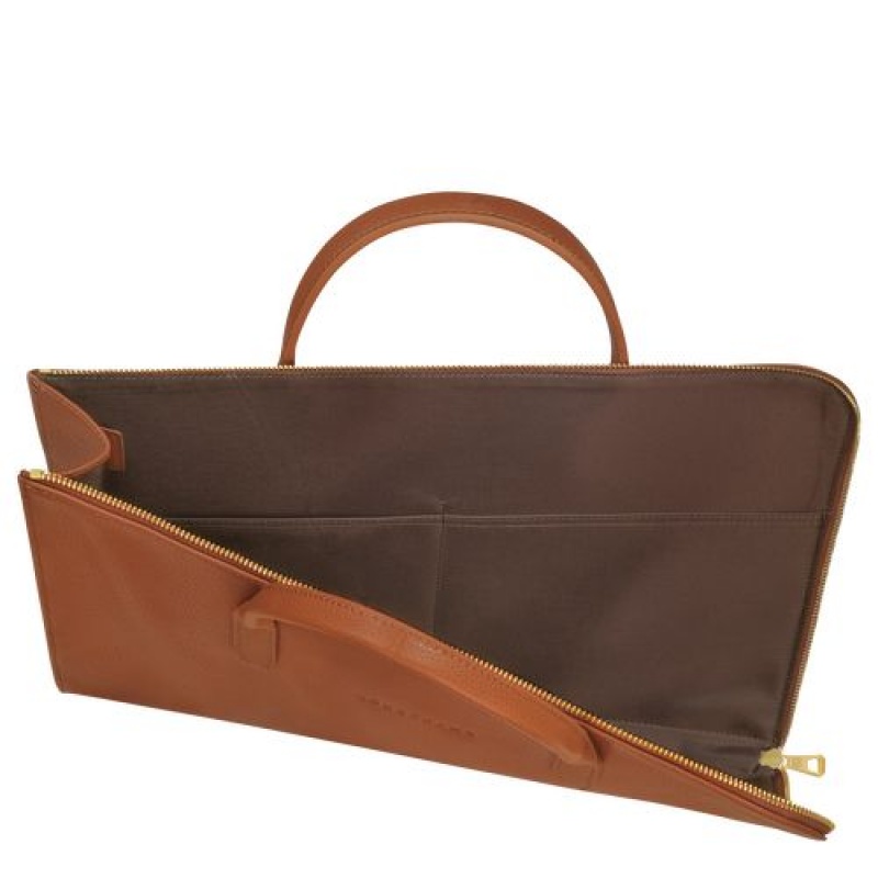 Longchamp Le Foulonne Briefcase S Caramel | VGACROD-07