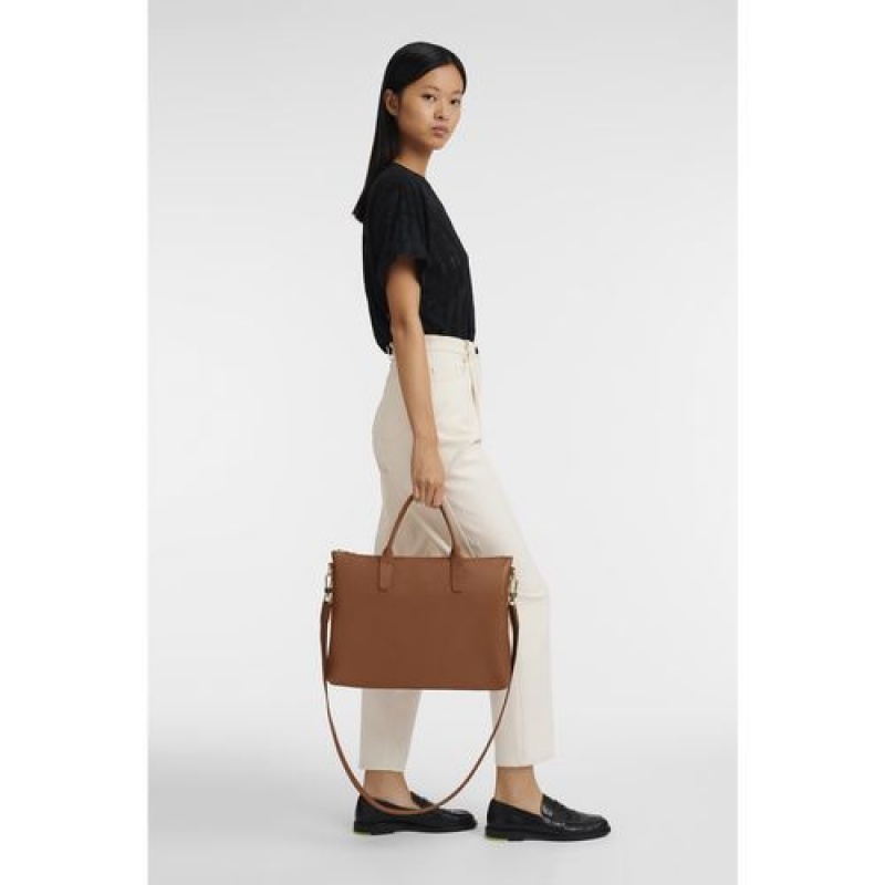 Longchamp Le Foulonne Briefcase S Caramel | YALZDHJ-76