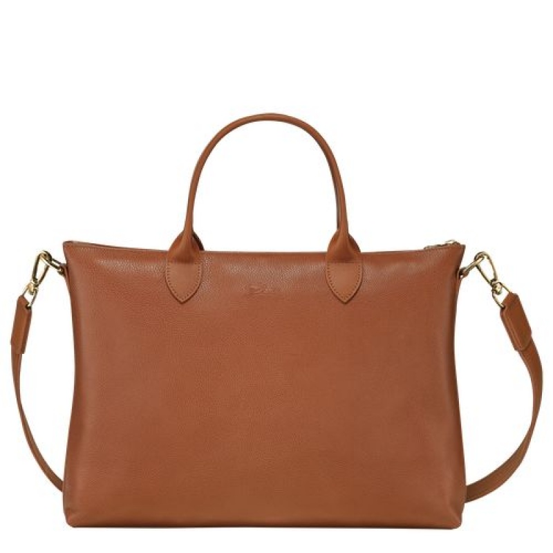 Longchamp Le Foulonne Briefcase S Caramel | YALZDHJ-76