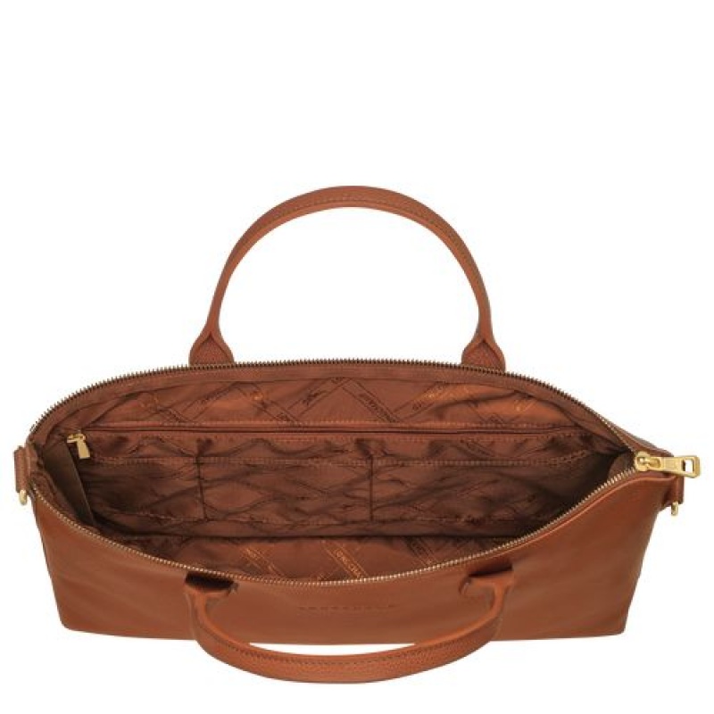 Longchamp Le Foulonne Briefcase S Caramel | YALZDHJ-76