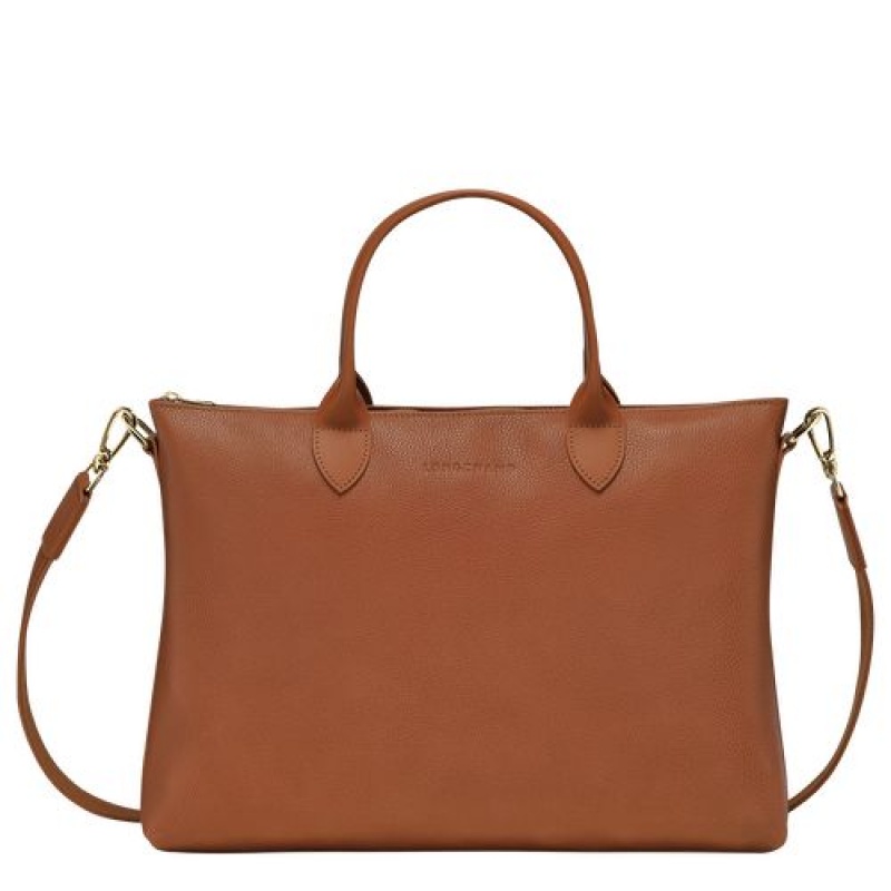 Longchamp Le Foulonne Briefcase S Caramel | YALZDHJ-76