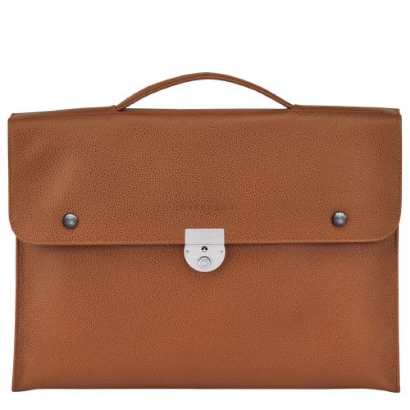 Longchamp Le Foulonne Briefcase S Caramel | ZRJAXME-31