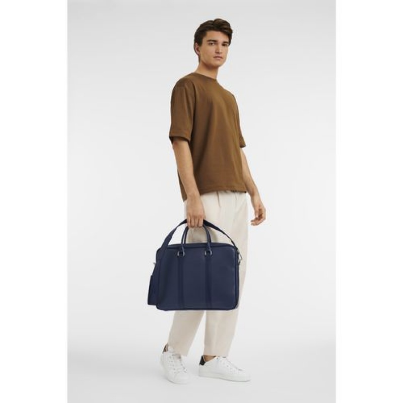 Longchamp Le Foulonne Briefcase S Navy | CZNIBOY-34