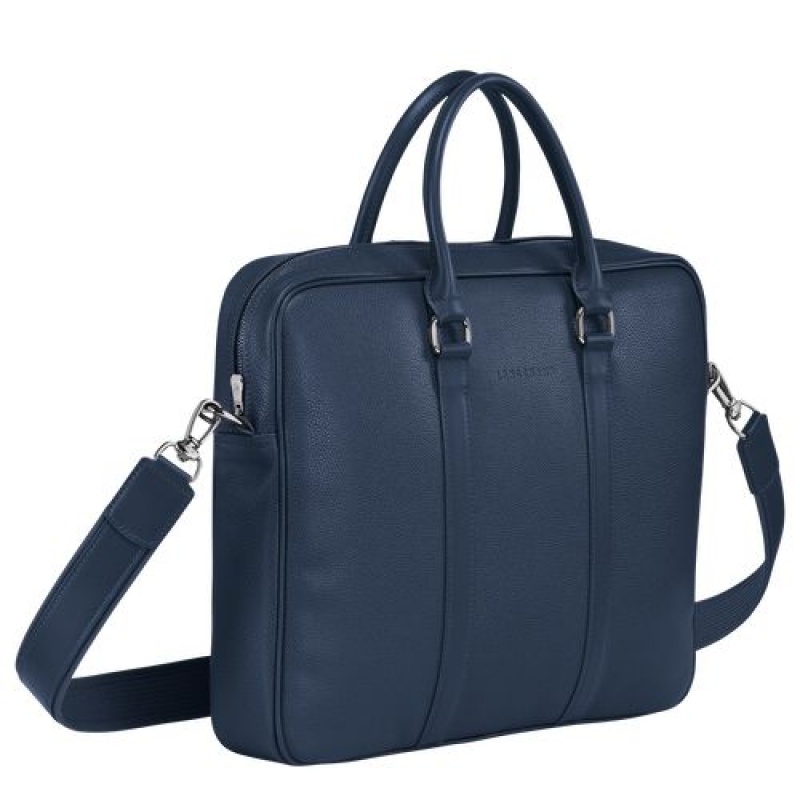 Longchamp Le Foulonne Briefcase S Navy | CZNIBOY-34