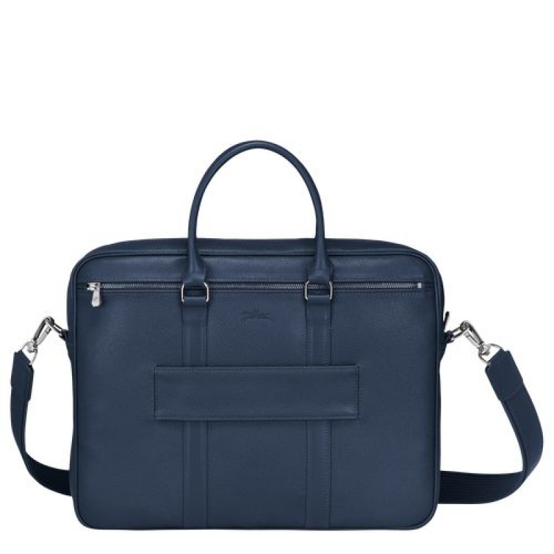 Longchamp Le Foulonne Briefcase S Navy | CZNIBOY-34