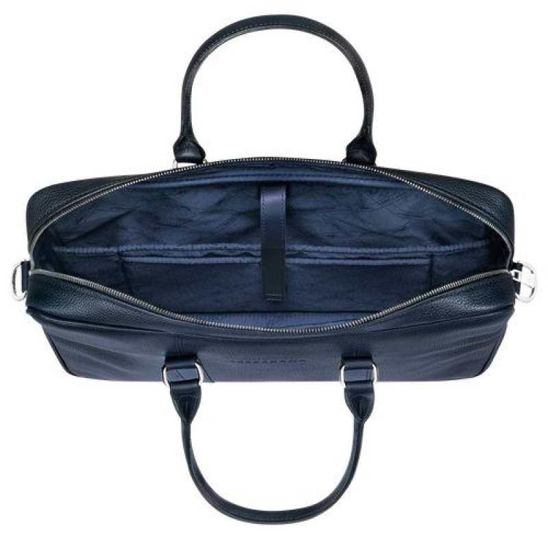 Longchamp Le Foulonne Briefcase S Navy | CZNIBOY-34