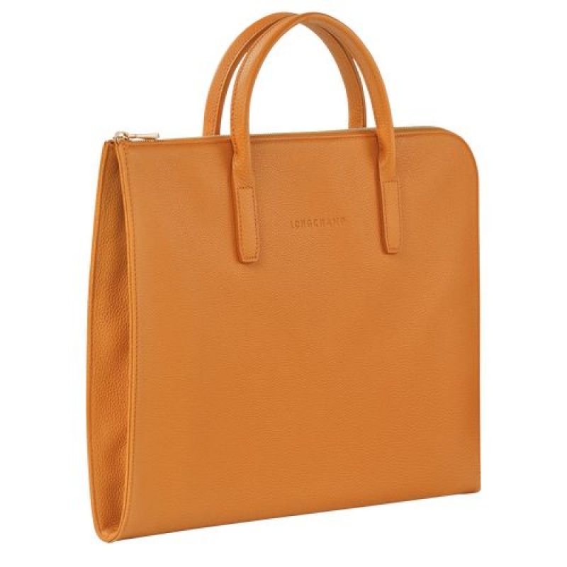 Longchamp Le Foulonne Briefcase S Saffron | SDZEFAO-64