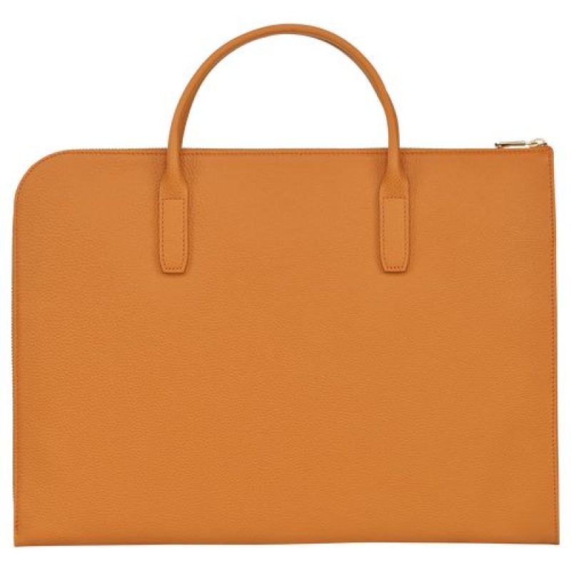 Longchamp Le Foulonne Briefcase S Saffron | SDZEFAO-64