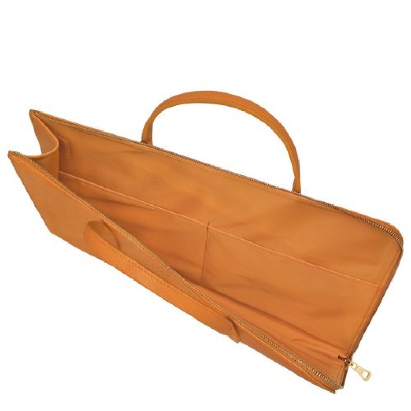 Longchamp Le Foulonne Briefcase S Saffron | SDZEFAO-64