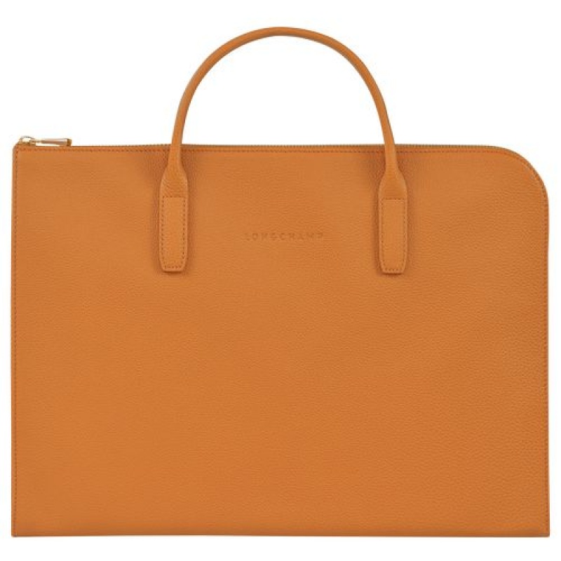 Longchamp Le Foulonne Briefcase S Saffron | SDZEFAO-64