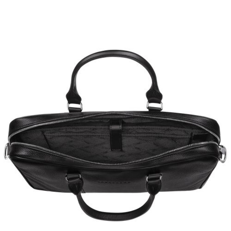 Longchamp Le Foulonne Briefcase XS Black | XMTHYLO-39