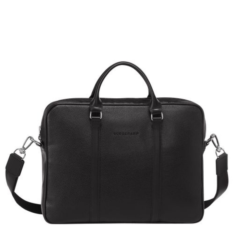 Longchamp Le Foulonne Briefcase XS Black | XMTHYLO-39