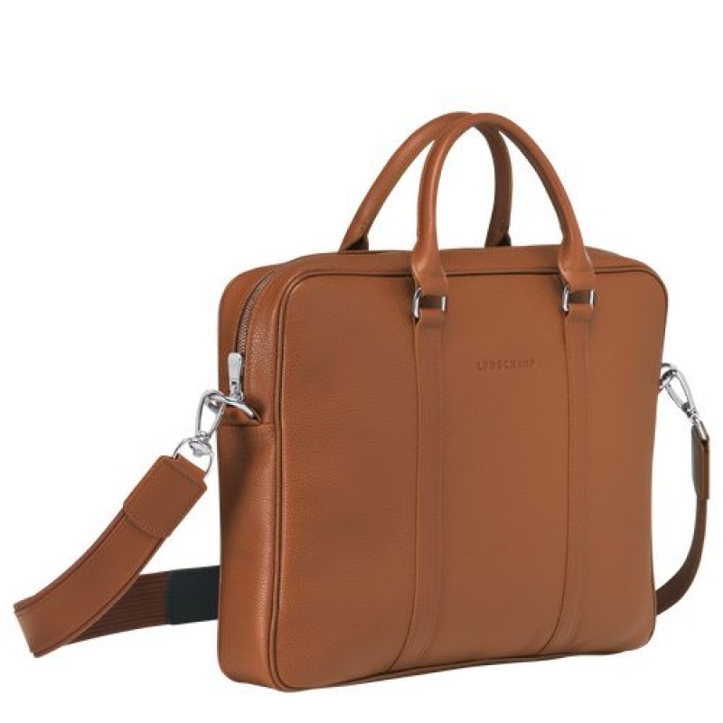 Longchamp Le Foulonne Briefcase XS Caramel | ZLWJNRQ-85