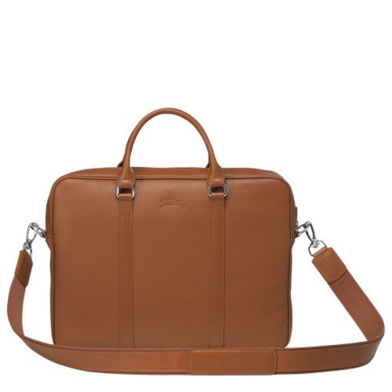 Longchamp Le Foulonne Briefcase XS Caramel | ZLWJNRQ-85