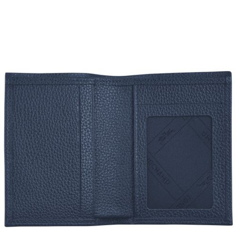 Longchamp Le Foulonne Card holder Navy | SWFLKUP-10