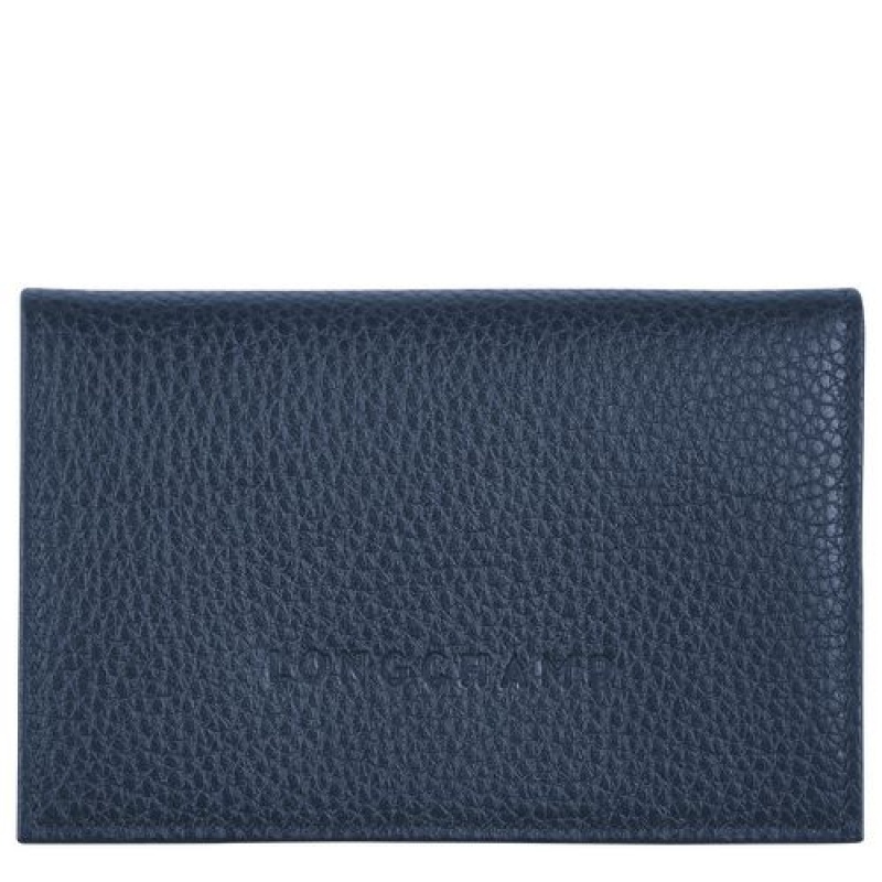 Longchamp Le Foulonne Card holder Navy | XJFCOVB-71