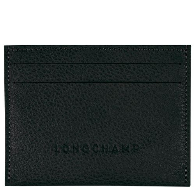 Longchamp Le Foulonne Cardholder Black | XWVDIBO-12