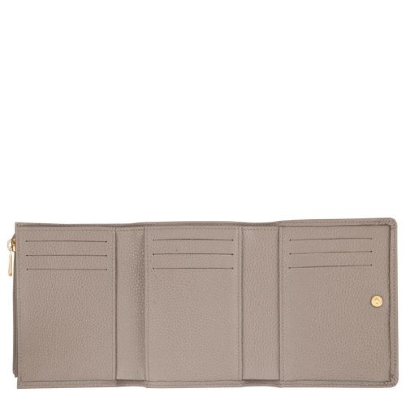 Longchamp Le Foulonne Compact wallet Turtledove | EOGBCJQ-18