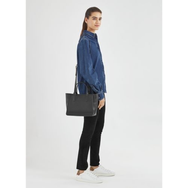 Longchamp Le Foulonne Handle bag Black | PRLVAZU-75