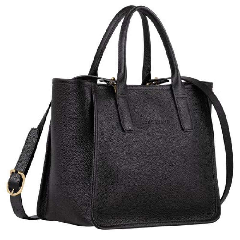 Longchamp Le Foulonne Handle bag Black | PRLVAZU-75