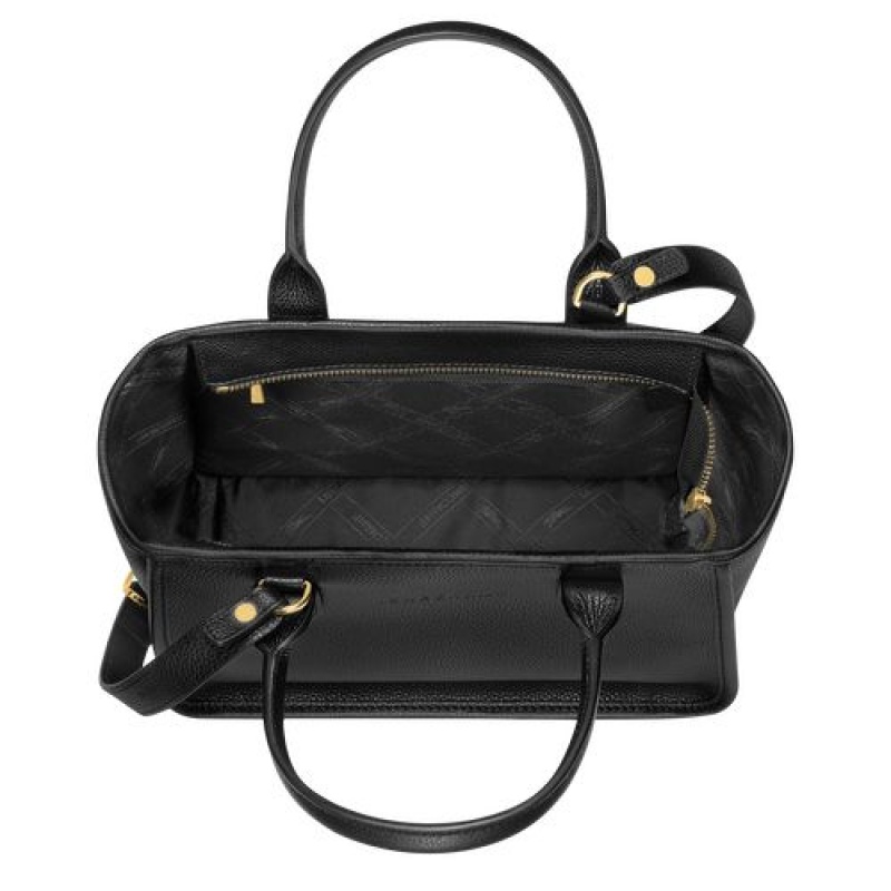 Longchamp Le Foulonne Handle bag Black | PRLVAZU-75