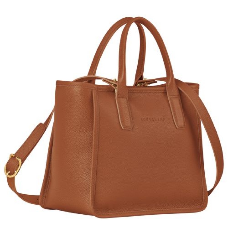 Longchamp Le Foulonne Handle bag Caramel | SUYEWFG-84