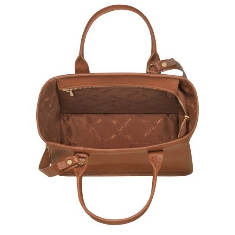 Longchamp Le Foulonne Handle bag Caramel | SUYEWFG-84