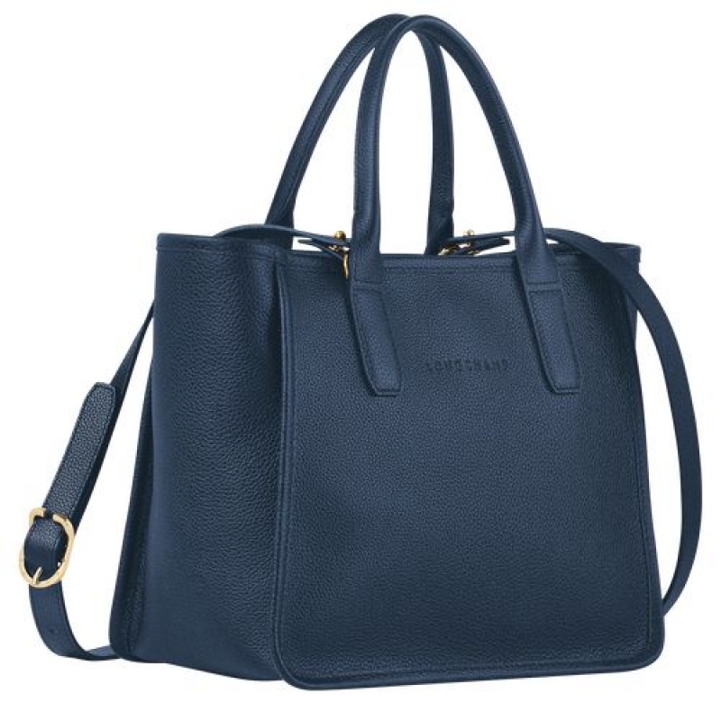 Longchamp Le Foulonne Handle bag Navy | ZDSVXGE-58