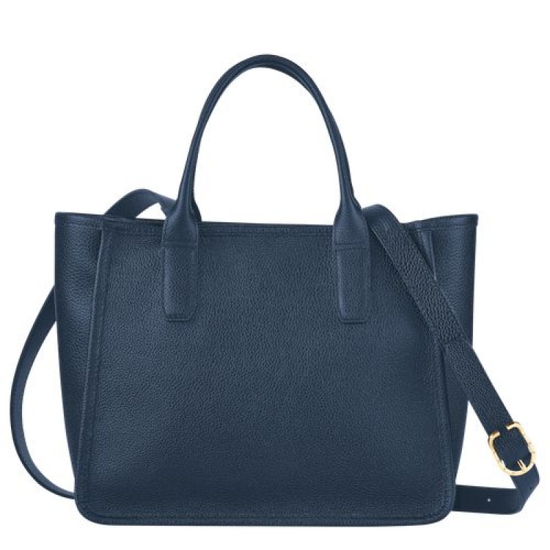 Longchamp Le Foulonne Handle bag Navy | ZDSVXGE-58