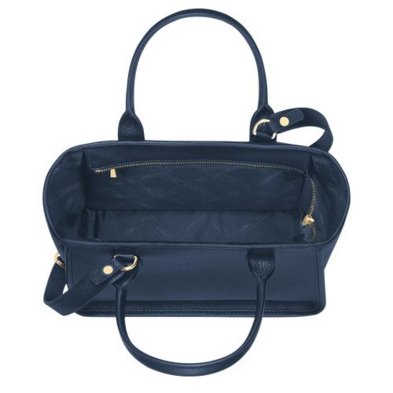 Longchamp Le Foulonne Handle bag Navy | ZDSVXGE-58