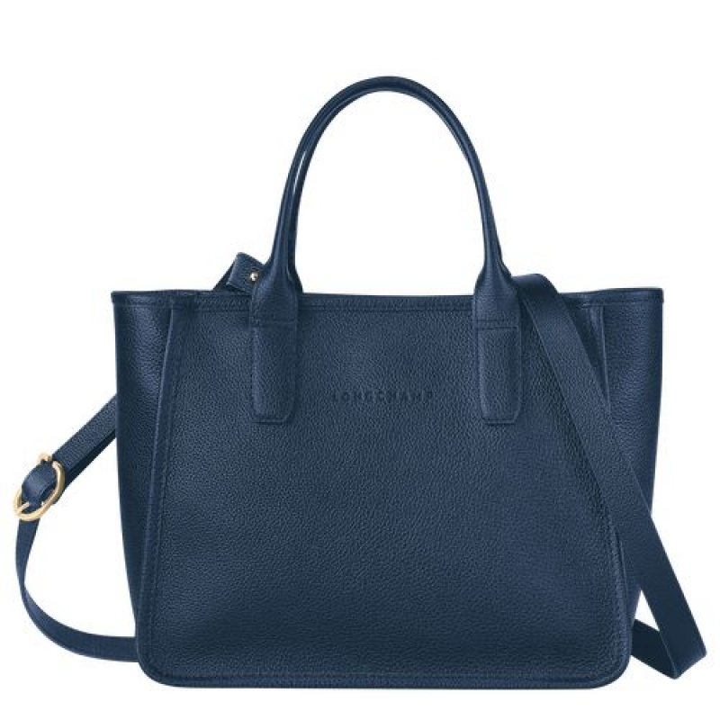 Longchamp Le Foulonne Handle bag Navy | ZDSVXGE-58