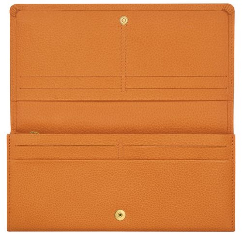 Longchamp Le Foulonne Long continental wallet Saffron | UTFGYNW-49