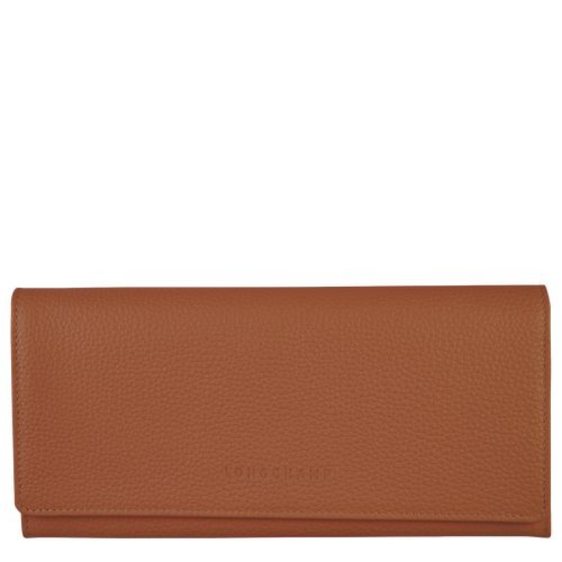 Longchamp Le Foulonne Long continental wallet Caramel | CUWQTPR-19