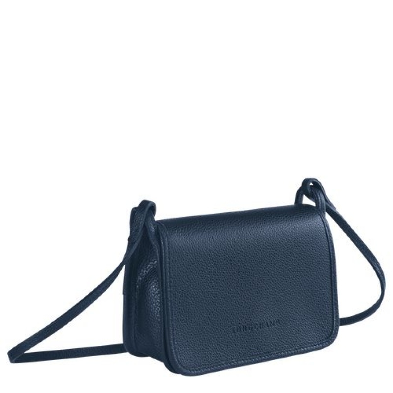 Longchamp Le Foulonne On Chain Wallet on chain Navy | SPWNZTJ-80