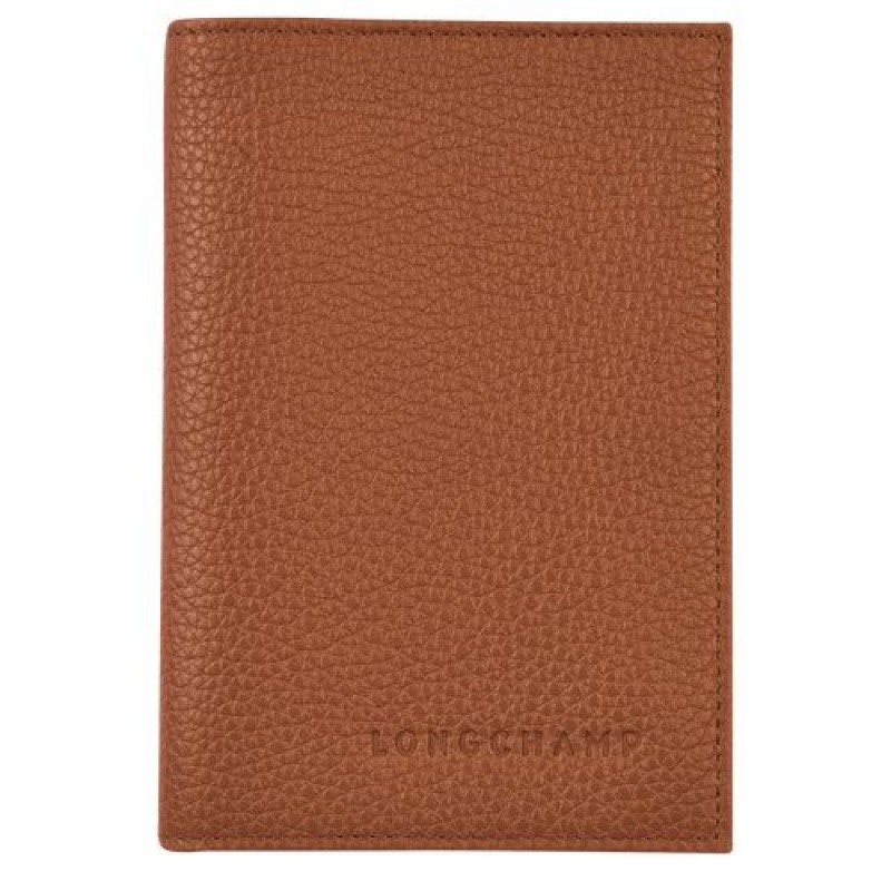 Longchamp Le Foulonne Passport cover Caramel | HIMJDEP-76