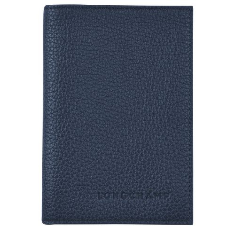 Longchamp Le Foulonne Passport cover Navy | VXDPOCI-32