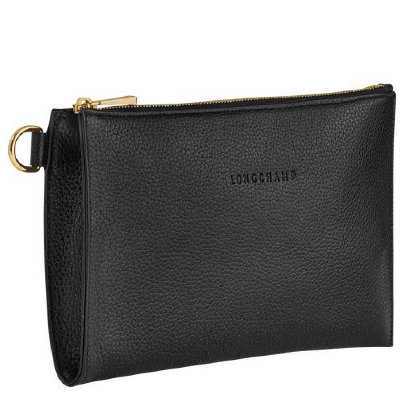 Longchamp Le Foulonne Pouch Black | NUQJIFW-63