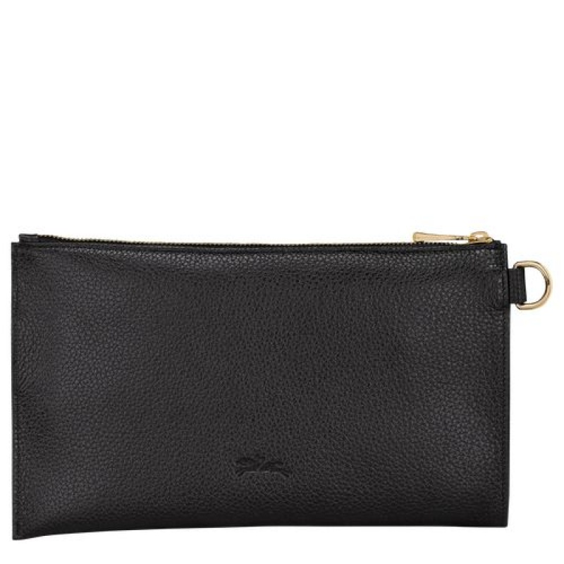 Longchamp Le Foulonne Pouch Black | NUQJIFW-63