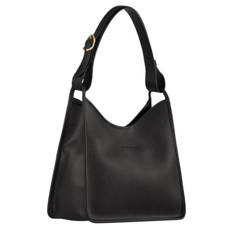 Longchamp Le Foulonne Shoulder bag Black | JQNUXZK-67