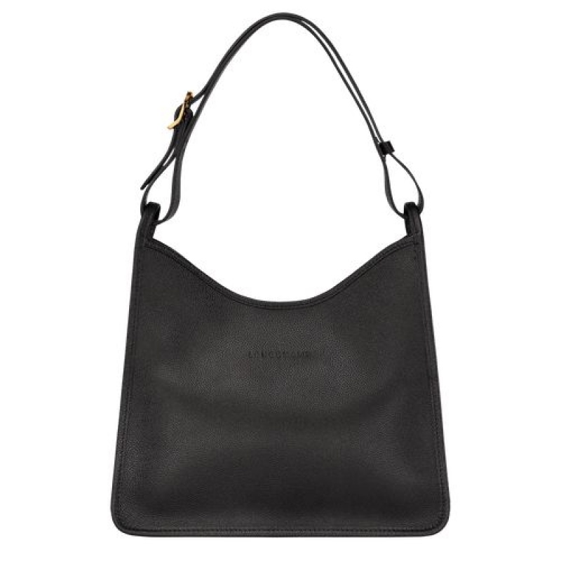 Longchamp Le Foulonne Shoulder bag Black | JQNUXZK-67