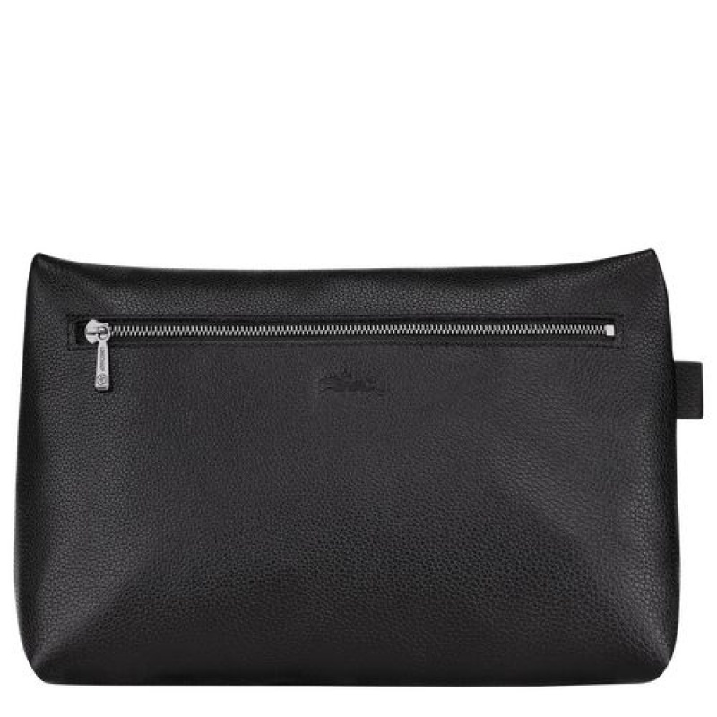 Longchamp Le Foulonne Toiletry case Black | AJLUBFN-94