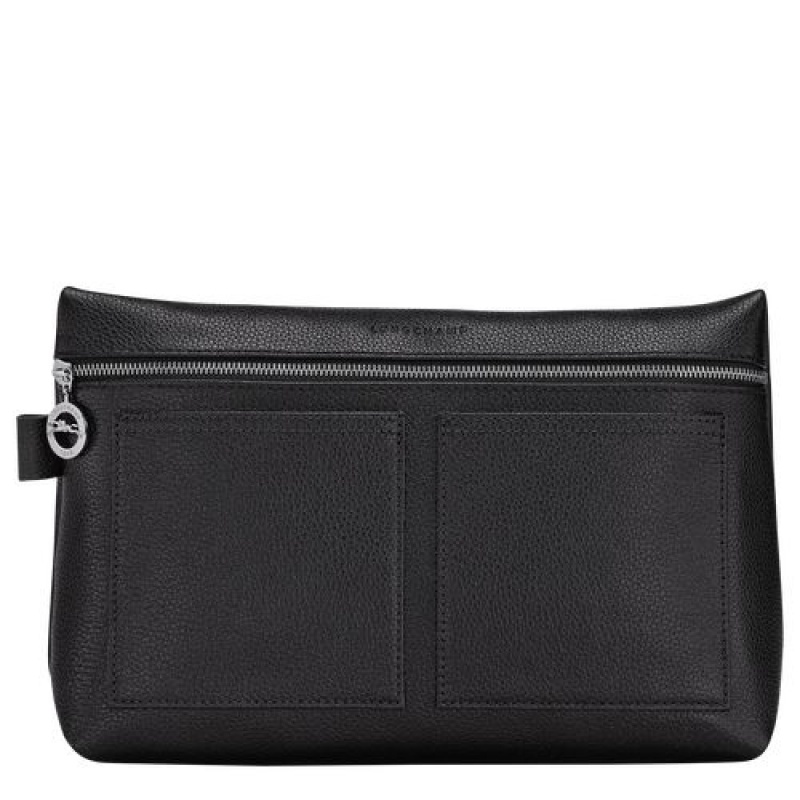 Longchamp Le Foulonne Toiletry case Black | AJLUBFN-94