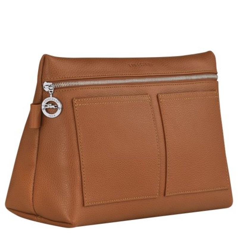 Longchamp Le Foulonne Toiletry case Caramel | CYZRXJO-60