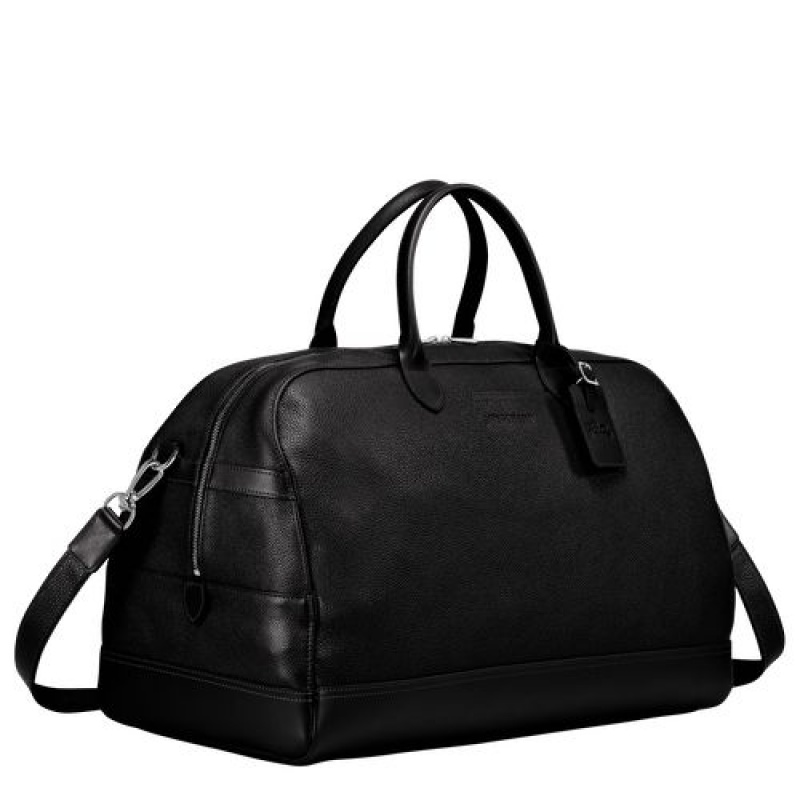 Longchamp Le Foulonne Travel bag L Black | WXBQNRP-64