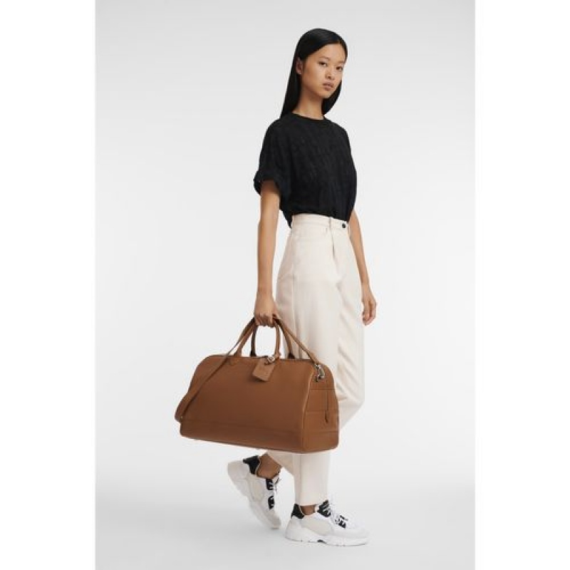 Longchamp Le Foulonne Travel bag L Caramel | TXOYMGW-35