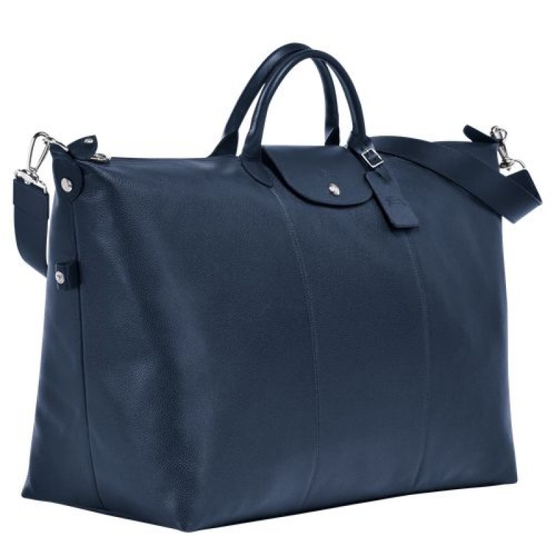 Longchamp Le Foulonne Travel bag L Navy | TVYWKNF-42