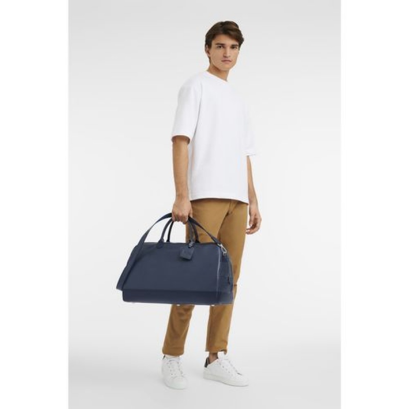 Longchamp Le Foulonne Travel bag L Navy | IETHKCJ-13