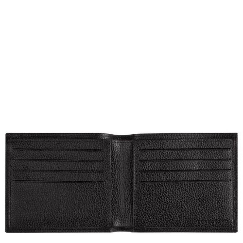 Longchamp Le Foulonne Wallet Black | SFWUOTQ-05